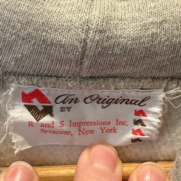 Vintage Gray Syracuse University Heavy Weight Hoodie from 1986 Est Size Large - Picture 2 of 9